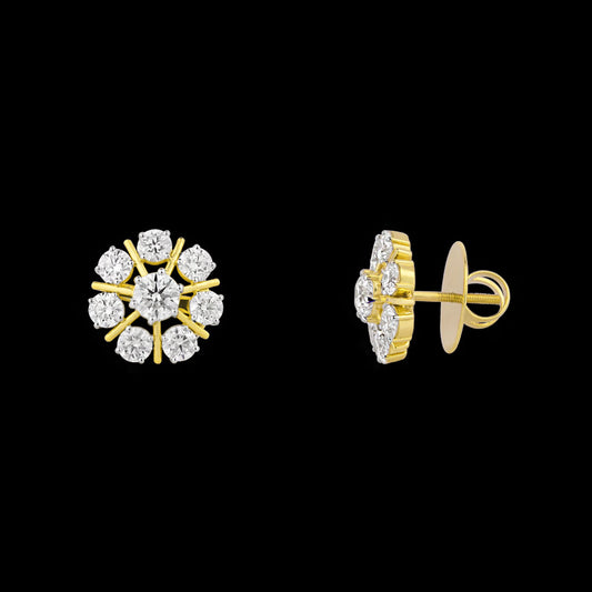 18K Yellow Gold Diamond Earrings - 1.94ct VVS-EF