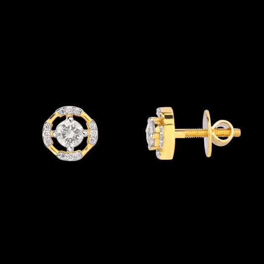 18K Yellow Gold Diamond Earrings - 0.305ct VVS-VS-IJ