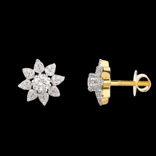 18K Yellow Gold Diamond Earrings - 0.338ct VVS-VS-HI