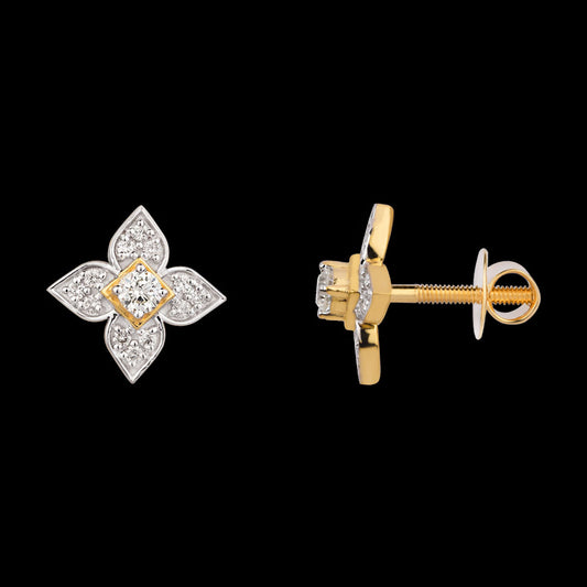 14K Yellow Gold Diamond Earrings - 0.364ct VVS-VS-IJ