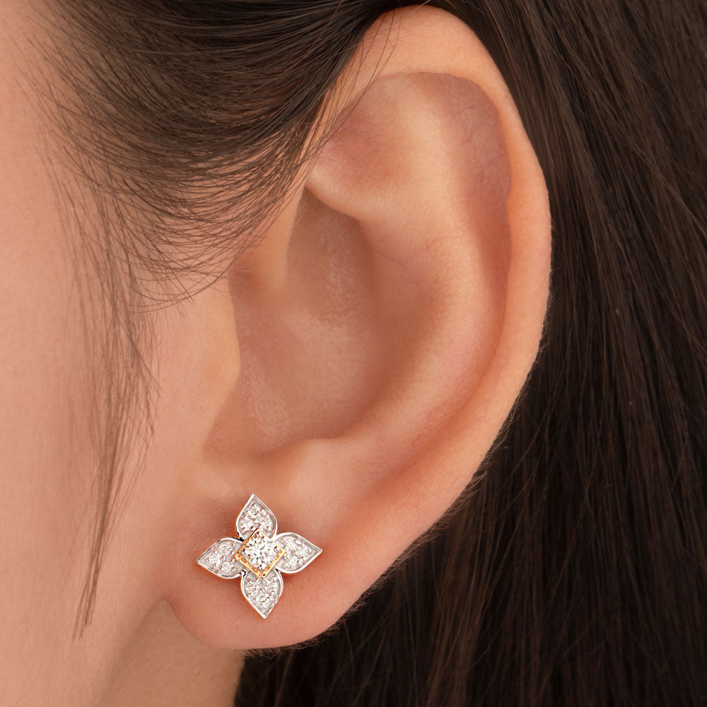 14K Yellow Gold Diamond Earrings - 0.364ct VVS-VS-IJ