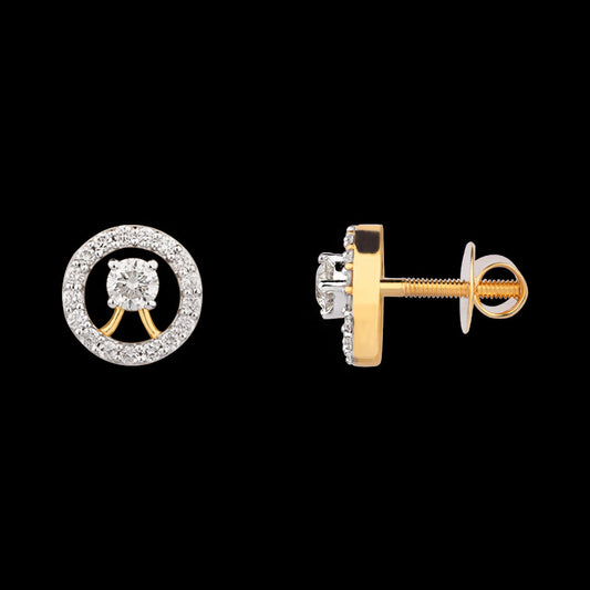 18K Yellow Gold Diamond Earrings - 0.522ct VVS-VS-IJK