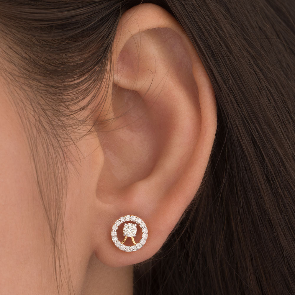 18K Yellow Gold Diamond Earrings - 0.522ct VVS-VS-IJK