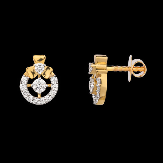 18K Yellow Gold Diamond Earrings - 0.475ct VVS-VS-HI