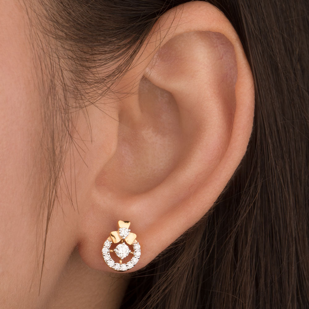 18K Yellow Gold Diamond Earrings - 0.475ct VVS-VS-HI