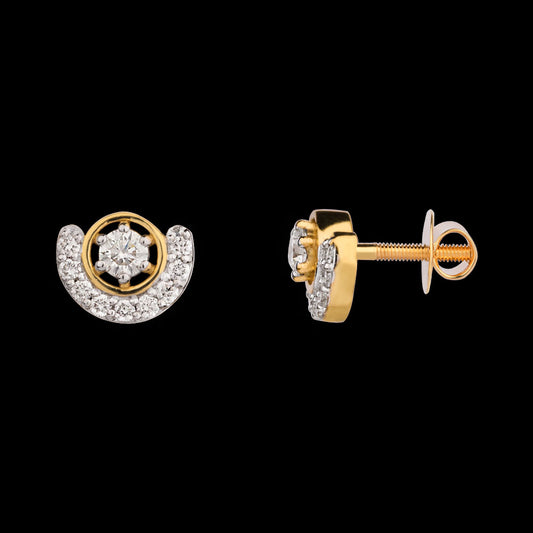 18K Yellow Gold Diamond Earrings - 0.375ct VVS-VS-IJ