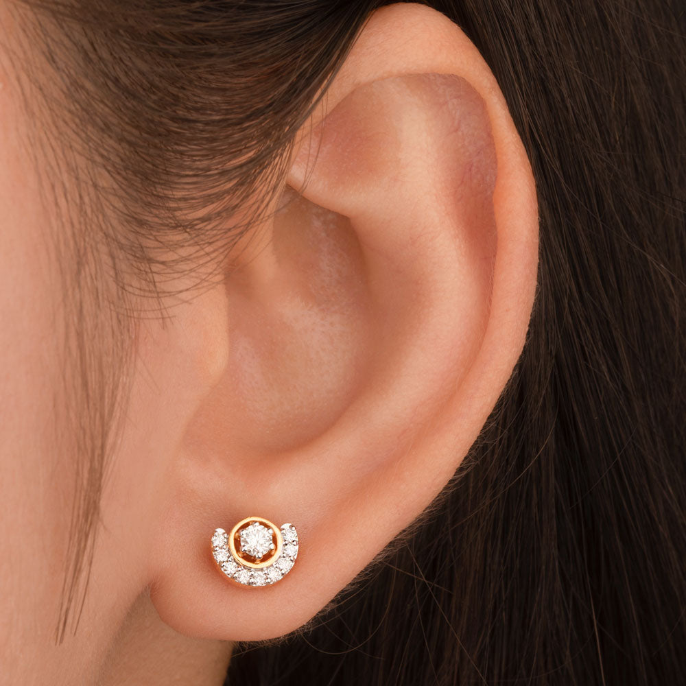 18K Yellow Gold Diamond Earrings - 0.375ct VVS-VS-IJ