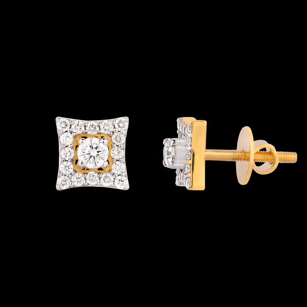 18K Yellow Gold Diamond Earrings - 0.453ct VVS-VS-HI