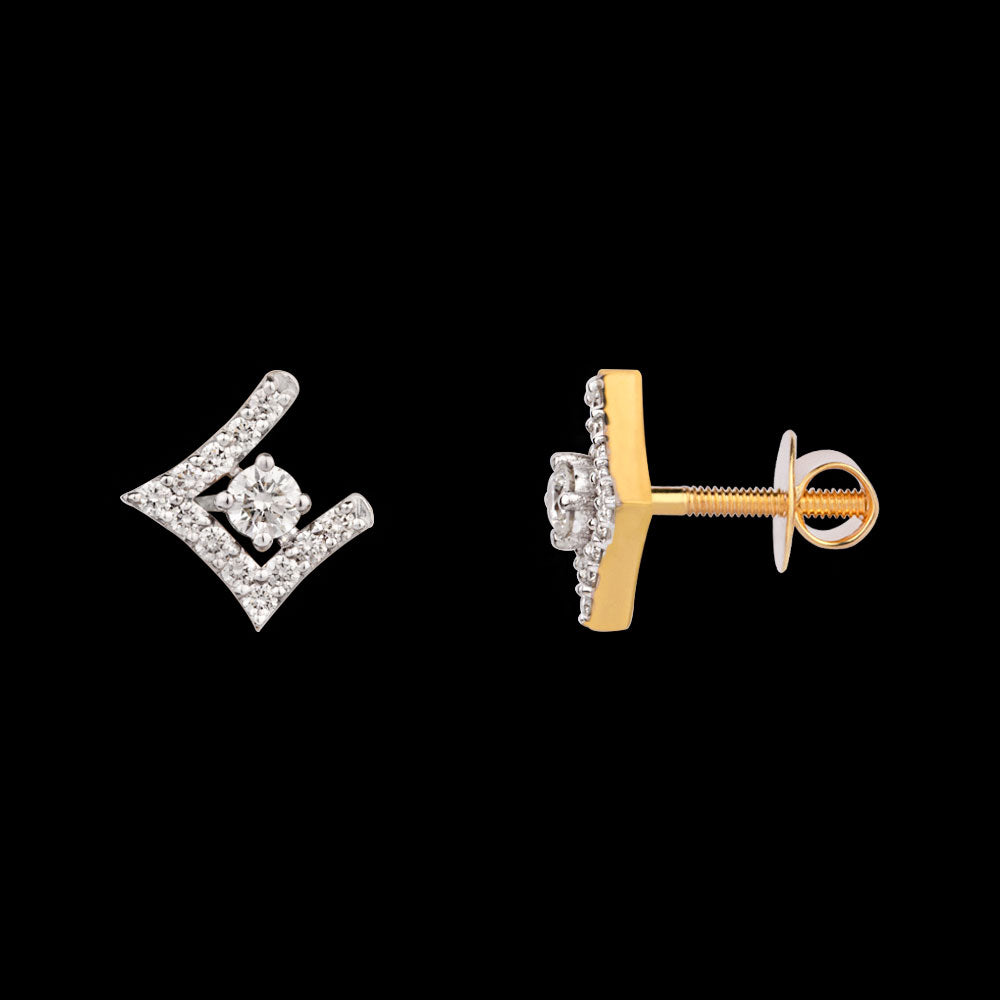 18K Yellow Gold Diamond Earrings - 0.452ct VVS-VS-IJ