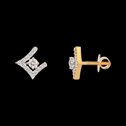 18K Yellow Gold Diamond Earrings - 0.452ct VVS-VS-IJ