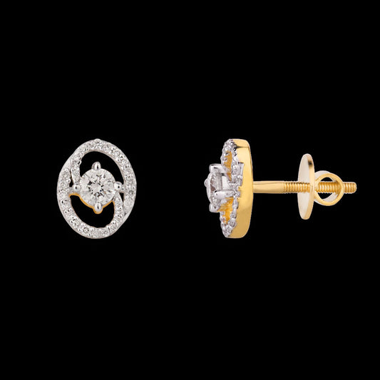 18K Yellow Gold Diamond Earrings - 0.38ct VVS-VS-IJ