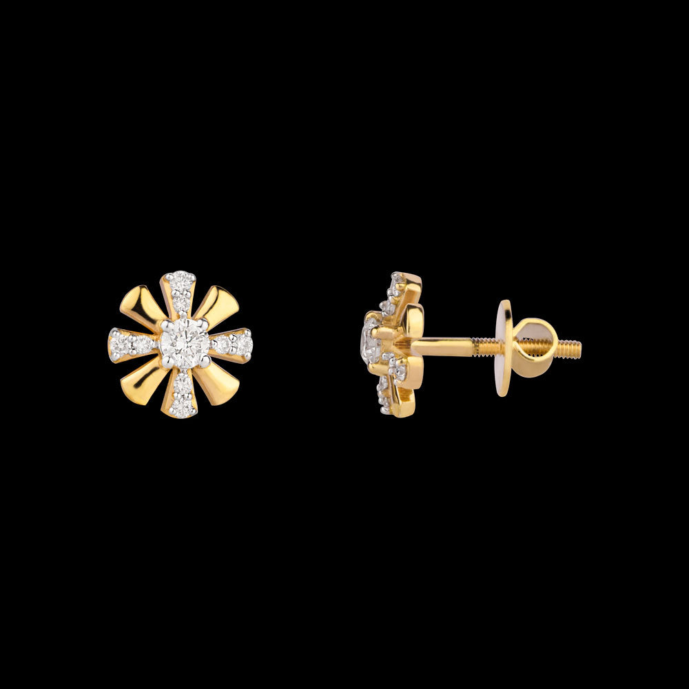 18K Rose Gold Diamond Earrings - 0.351ct VVS-VS-IJ