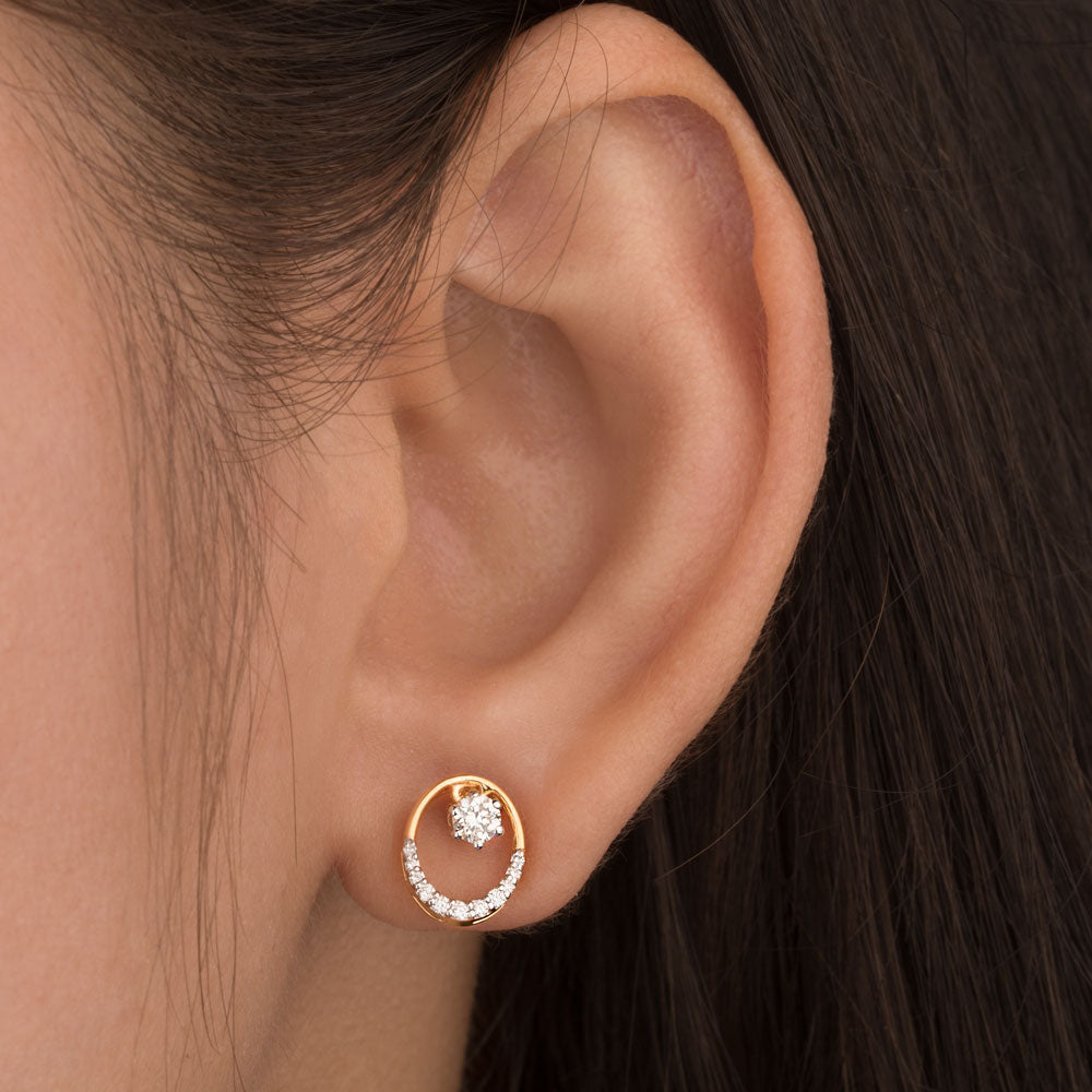 18K Yellow Gold Diamond Earrings - 0.339ct VVS-VS-IJ