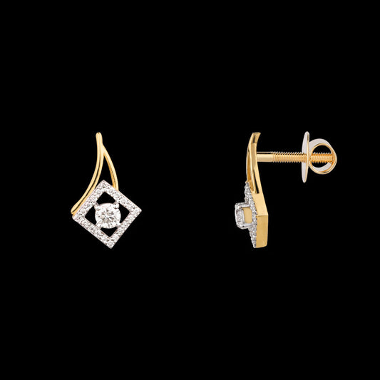 18K Yellow Gold Diamond Earrings - 0.323ct VVS-VS-IJ