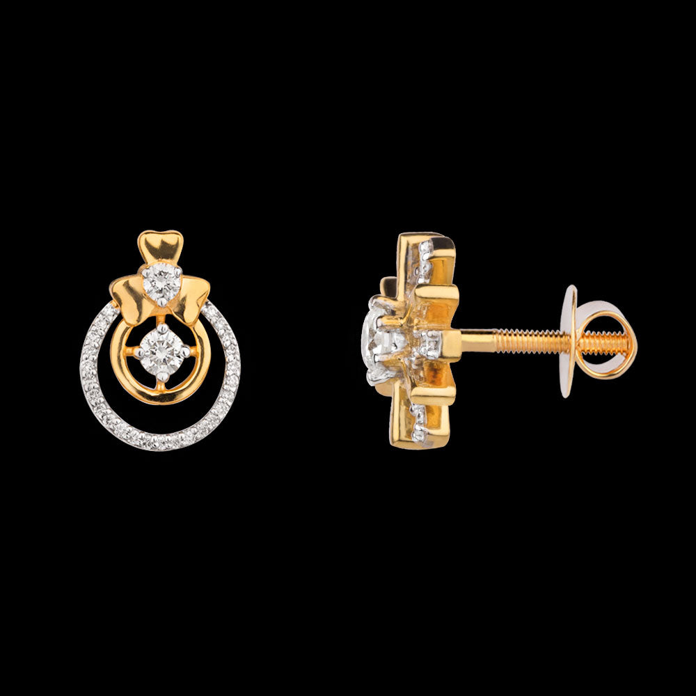 14K Yellow Gold Diamond Earrings - 0.436ct VVS-VS-IJ