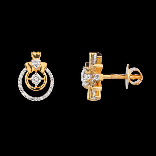 14K Yellow Gold Diamond Earrings - 0.436ct VVS-VS-IJ