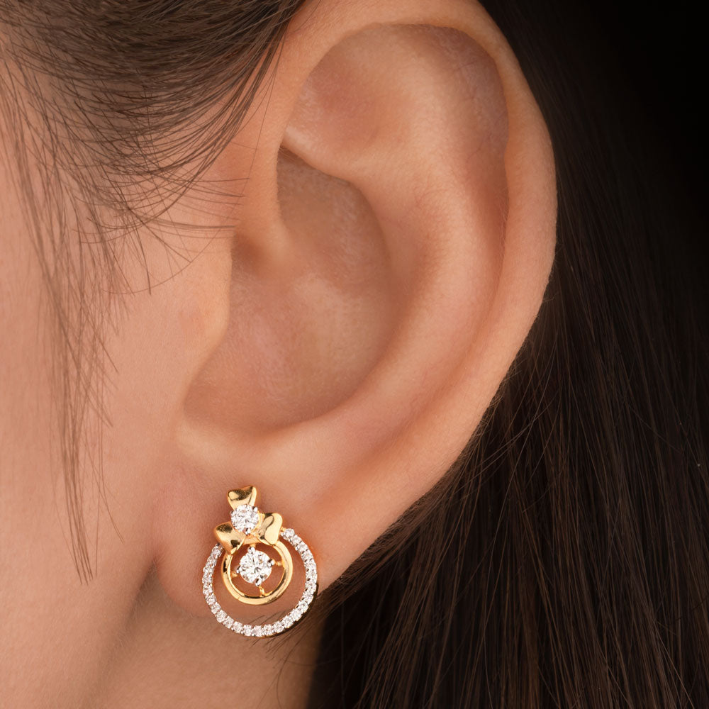 14K Yellow Gold Diamond Earrings - 0.436ct VVS-VS-IJ
