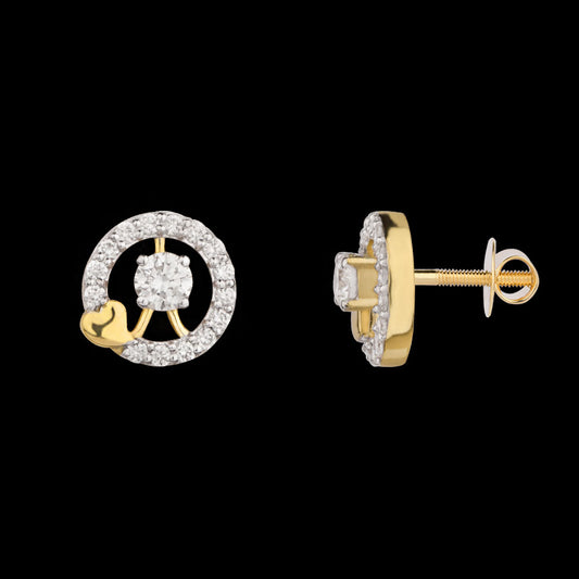 18K Yellow Gold Diamond Earrings - 0.492ct VVS-VS-IJ