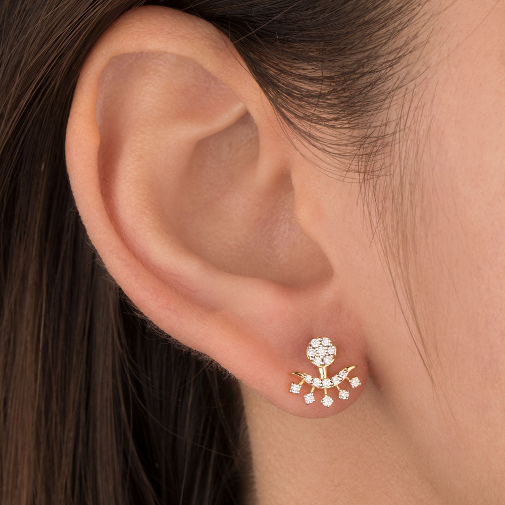 18K Yellow Gold Diamond Earrings - 0.24ct VS-SI-EF