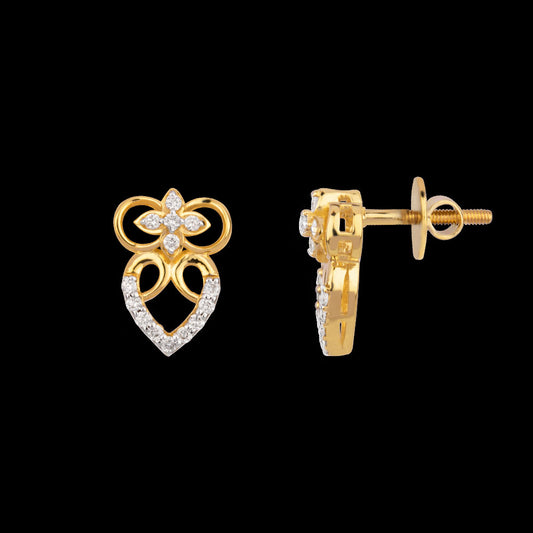 14K Yellow Gold Diamond Earrings - 0.191ct VS-SI-EF