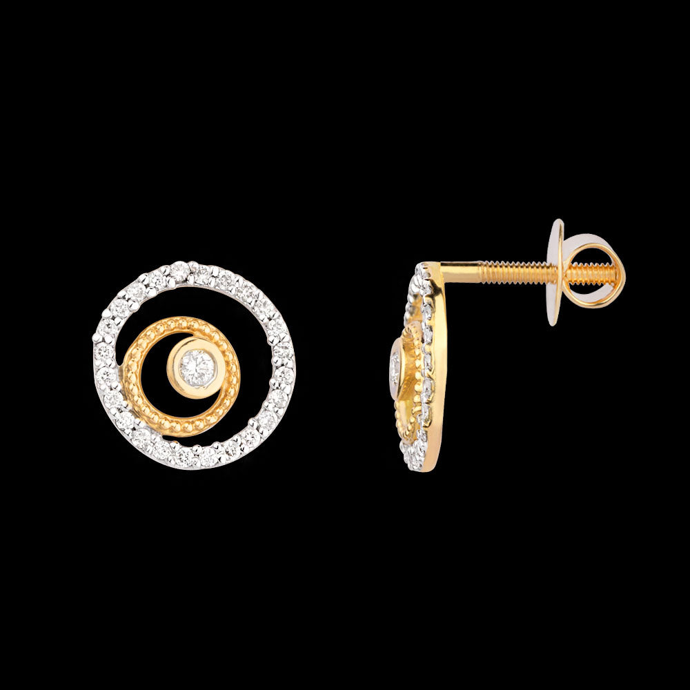 14K Yellow Gold Diamond Earrings - 0.282ct SI-HI
