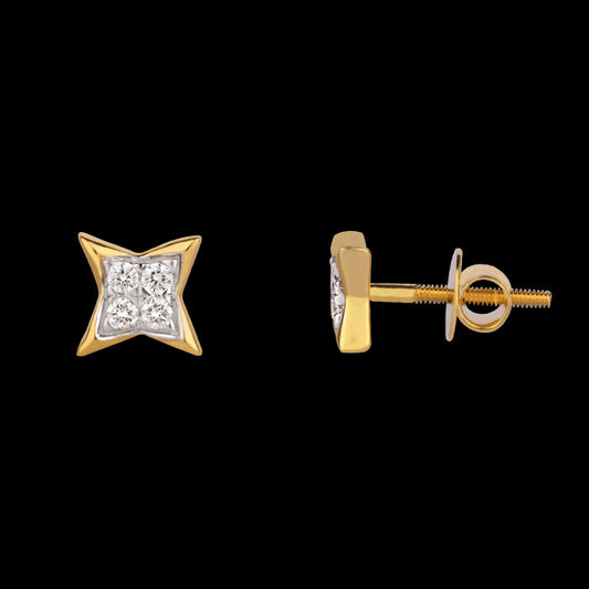 14K Yellow Gold Diamond Earrings - 0.16ct SI-GH