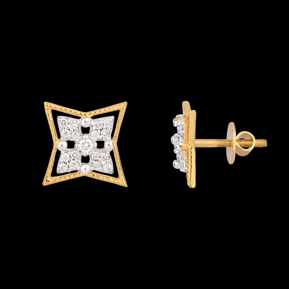 14K Yellow Gold Diamond Earrings - 0.24ct SI-GH