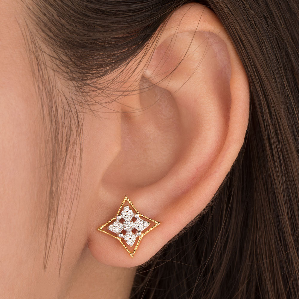 14K Yellow Gold Diamond Earrings - 0.24ct SI-GH