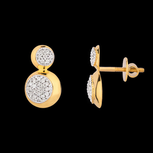 14K Yellow Gold Diamond Earrings - 0.26ct SI-GH