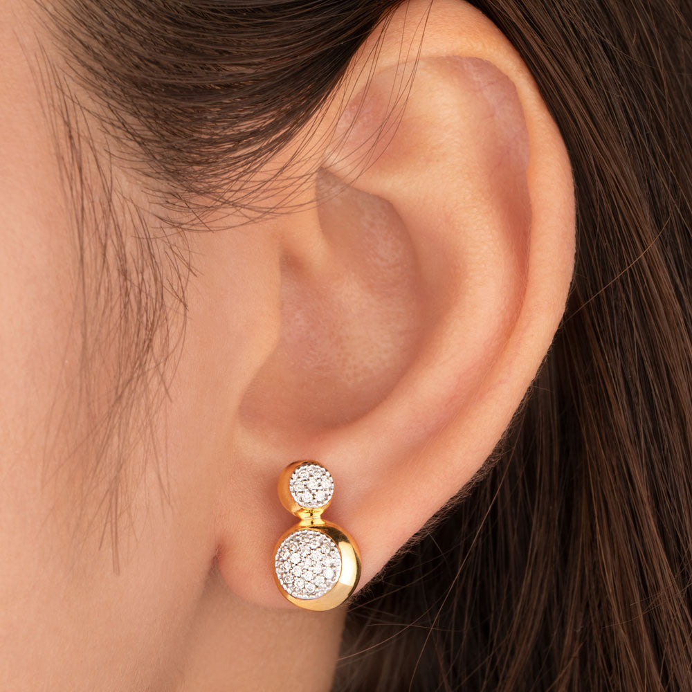 14K Yellow Gold Diamond Earrings - 0.26ct SI-GH