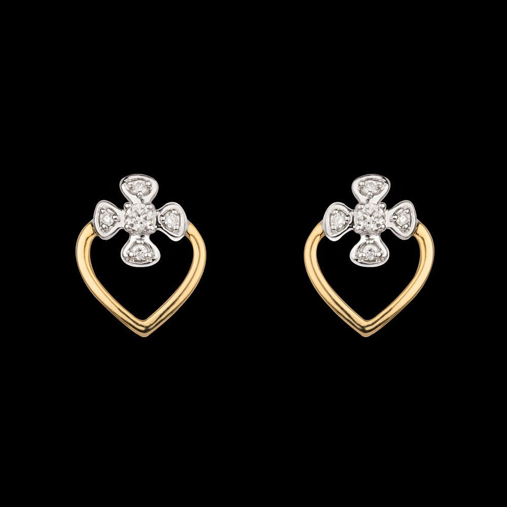 14K Yellow Gold Diamond Earrings - 0.16ct SI-GH