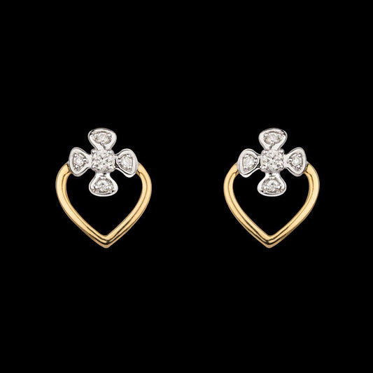 14K Yellow Gold Diamond Earrings - 0.16ct SI-GH