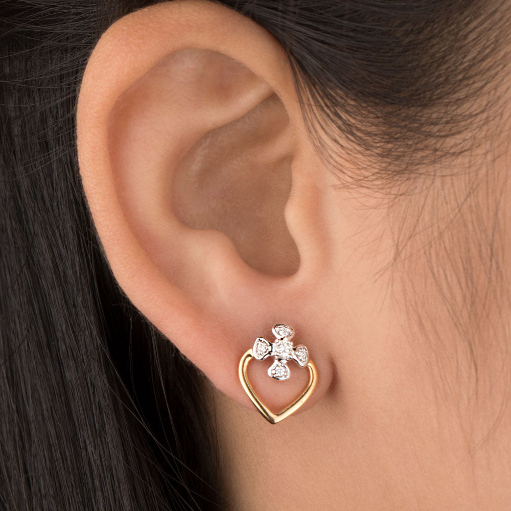 14K Yellow Gold Diamond Earrings - 0.16ct SI-GH