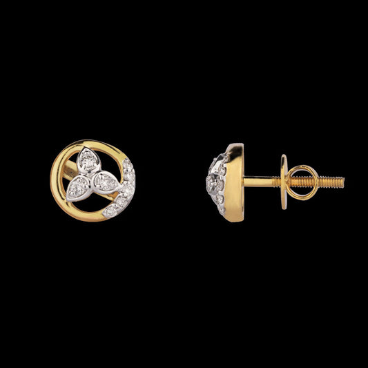 14K Yellow Gold Diamond Earrings - 0.18ct SI-GH