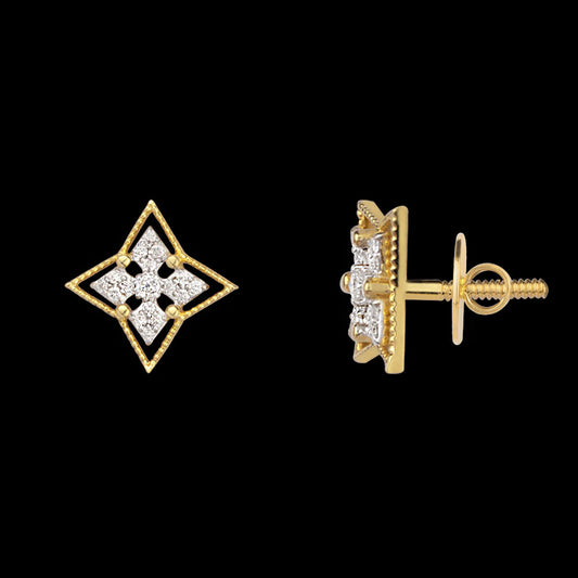 14K Yellow Gold Diamond Earrings - 0.24ct SI-GH