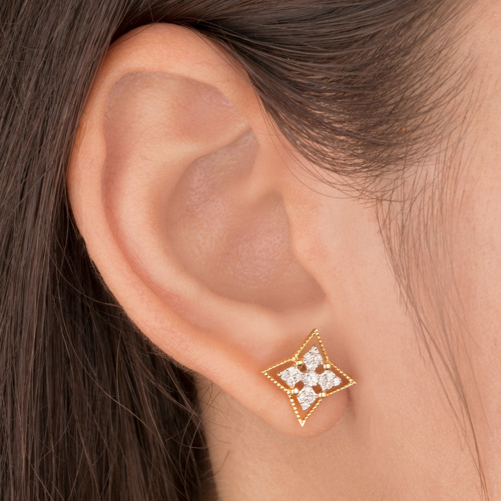 14K Yellow Gold Diamond Earrings - 0.24ct SI-GH