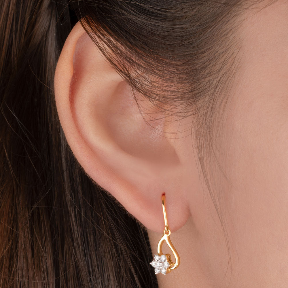 14K Yellow Gold Diamond Earrings - 0.3ct SI-GH
