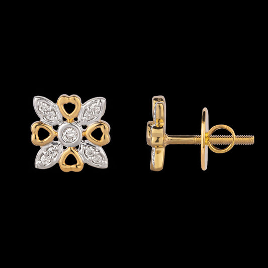 14K Yellow Gold Diamond Earrings - 0.14ct SI-GH