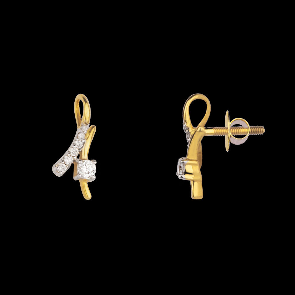 14K Yellow Gold Diamond Earrings - 0.22ct SI-IJ