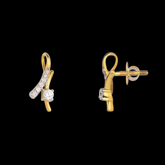 14K Yellow Gold Diamond Earrings - 0.22ct SI-IJ