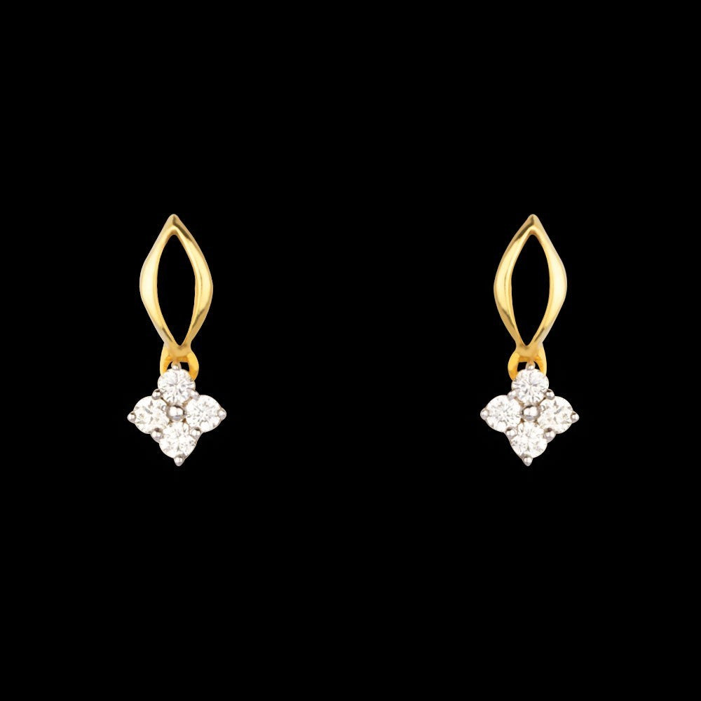 14K Yellow Gold Diamond Earrings - 0.16ct SI-IJ