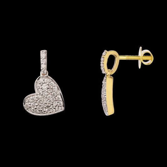 14K Yellow Gold Diamond Earrings - 0.58ct SI-GH