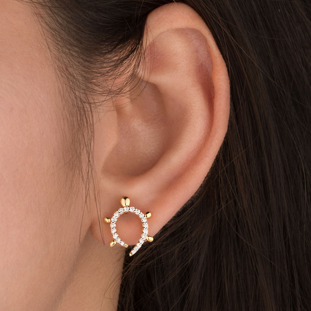 14K Yellow Gold Diamond Earrings - 0.3ct SI-GH