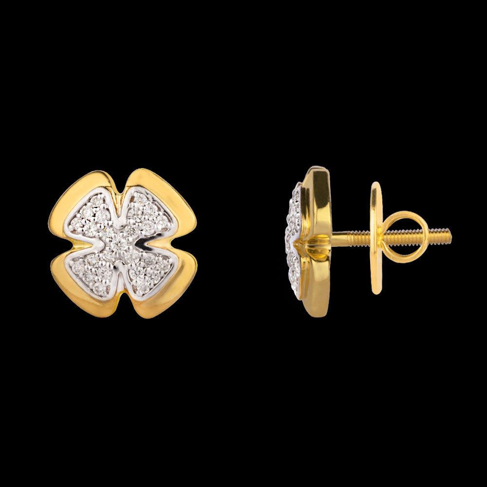14K Yellow Gold Diamond Earrings - 0.26ct SI-GH