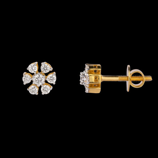 14K Yellow Gold Diamond Earrings - 0.31ct SI-IJ