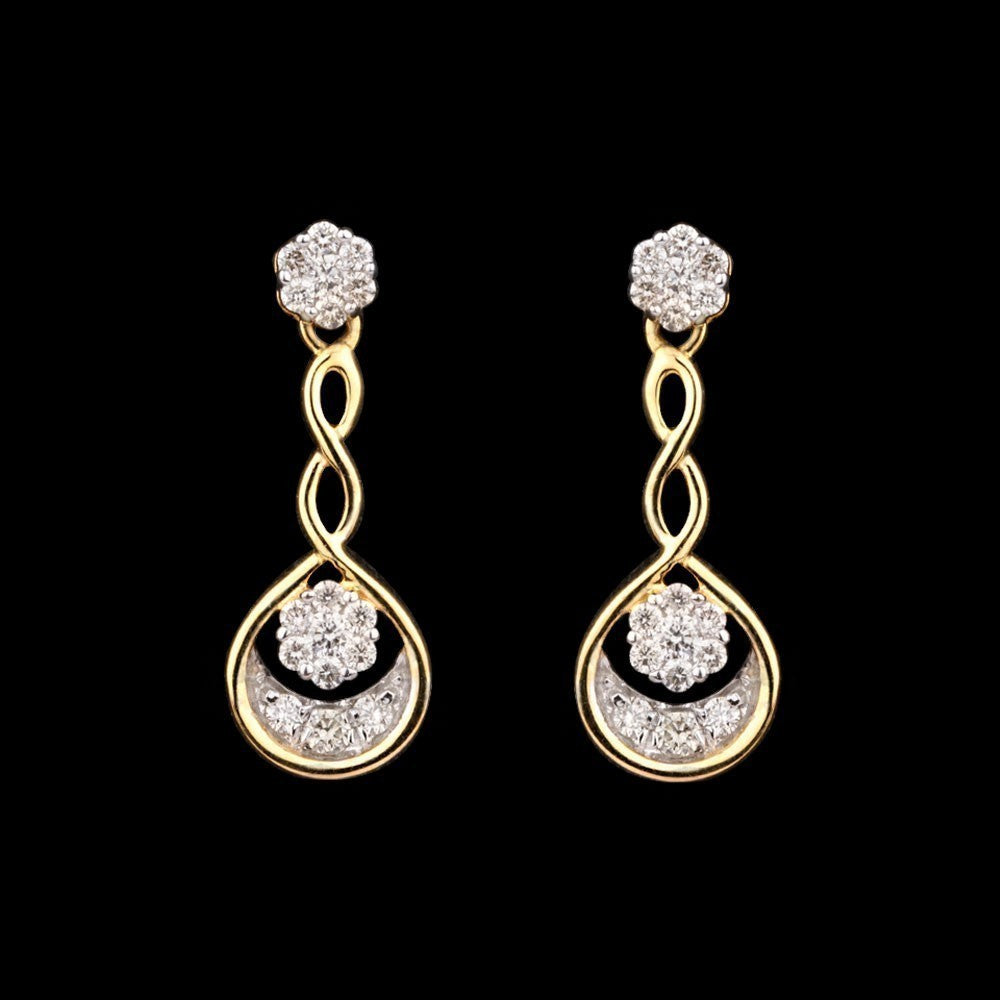 14K Yellow Gold Diamond Earrings - 0.39ct SI-IJ