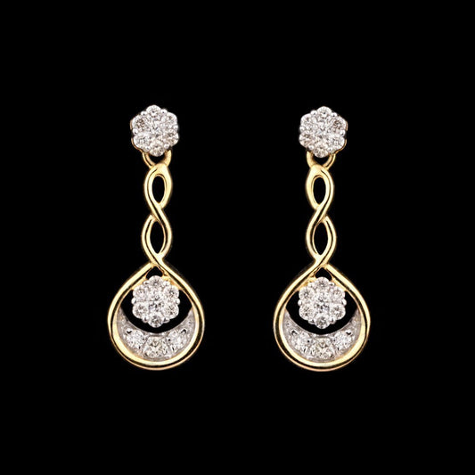14K Yellow Gold Diamond Earrings - 0.39ct SI-IJ