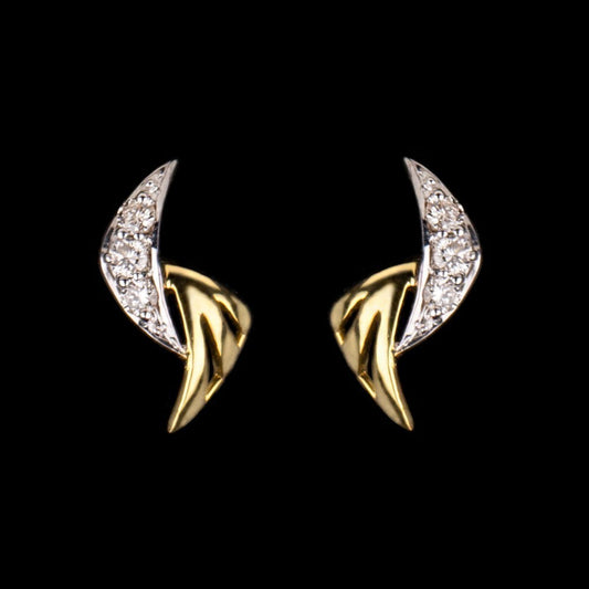 14K Yellow Gold Diamond Earrings - 0.12ct SI-IJ