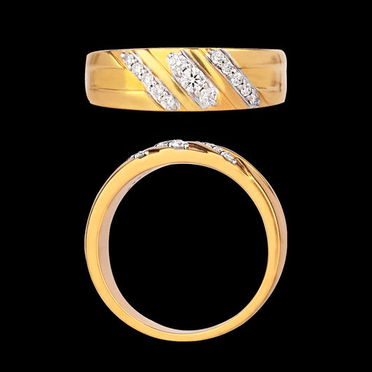 18K Yellow Gold Diamond Ring - 0.35ct SI-GH