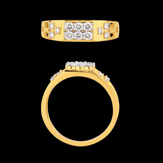 18K Yellow Gold Diamond Ring - 0.42ct VVS-VS-HI